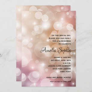 Invitations élégantes de Quinceañera Pink Blush Bo