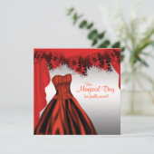 Invitations élégantes de Quinceanera Rouge (Debout devant)