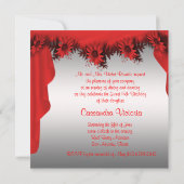 Invitations élégantes de Quinceanera Rouge (Dos)
