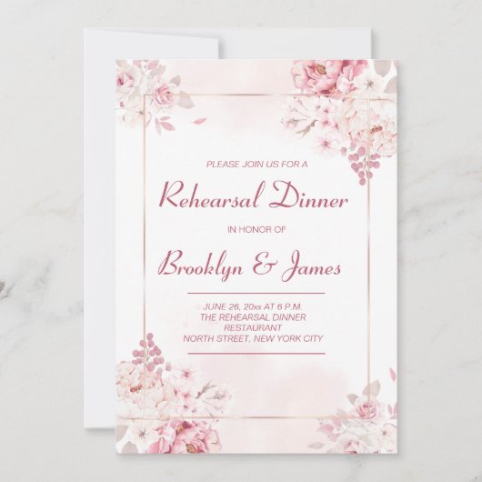 Invitations Élégantes De Répétition De Mariage Ave (Devant)