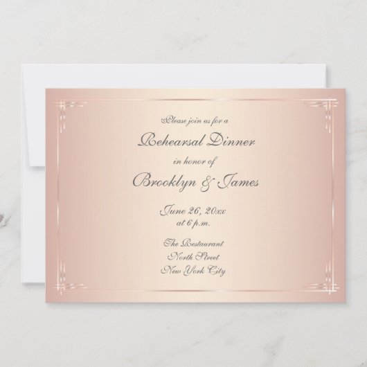 Invitations élégantes de répétition de Mariage Blu (Devant)