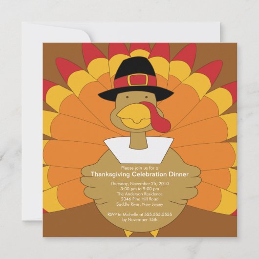 Invitations élégantes de thanksgiving de la (Devant)