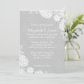Invitations élégantes de White Mariage damassé (Debout devant)