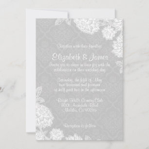 Invitations élégantes de White Mariage damassé