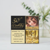 Invitations élégantes du 50e anniversaire (Debout devant)