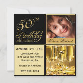Invitations élégantes du 50e anniversaire (Devant)