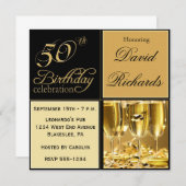 Invitations élégantes du 50e anniversaire (Devant / Derrière)