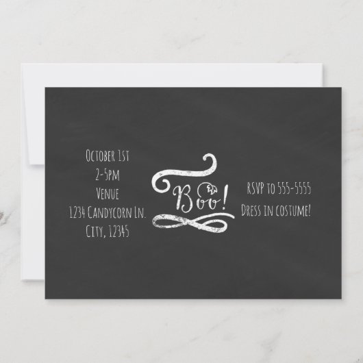Invitations élégantes du Citrouille Chalkboard Hal (Dos)