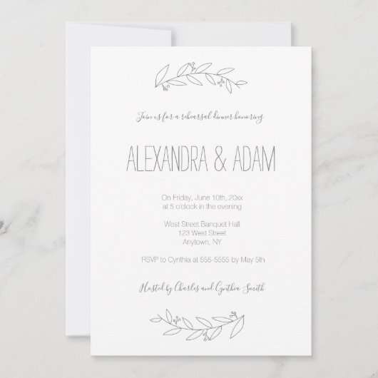 Invitations élégantes modernes de dîner de (Devant)