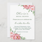 Invitations Élégantes Pink Peony (Devant)