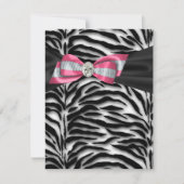 Invitations Élégantes Pink Zebra Party (Devant)