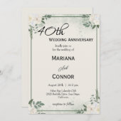 Invitations élégantes pour l'anniversaire Mariage  (Devant / Derrière)