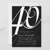 Invitations élégantes pour le 40e anniversaire (Devant)