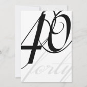 Invitations élégantes pour le 40e anniversaire (Dos)