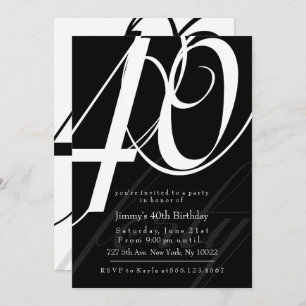 Invitations élégantes pour le 40e anniversaire