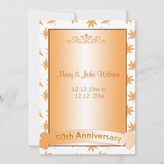 Invitations élégantes pour le 50e anniversaire d'o (Devant)