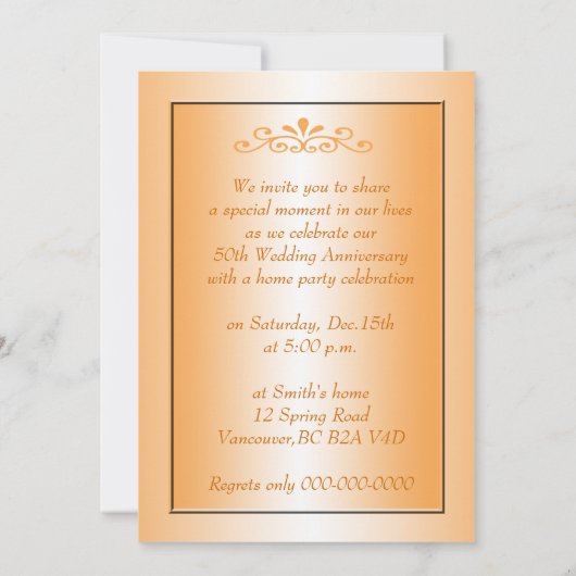 Invitations élégantes pour le 50e anniversaire d'o (Dos)