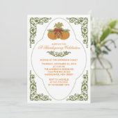 Invitations Élégantes Pour Le Dîner De Thanksgivin (Debout devant)