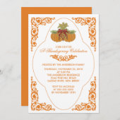 Invitations Élégantes Pour Le Dîner De Thanksgivin (Devant / Derrière)