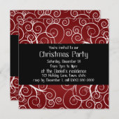 Invitations élégantes Red Holiday Party (Devant / Derrière)