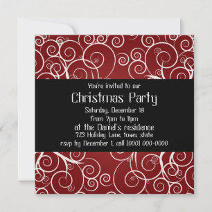 Invitations élégantes Red Holiday Party