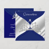 Invitations élégantes Royal Blue Quinceanera (Devant / Derrière)