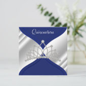 Invitations élégantes Royal Blue Quinceanera (Debout devant)