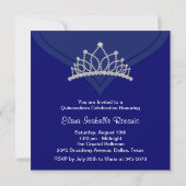Invitations élégantes Royal Blue Quinceanera (Dos)