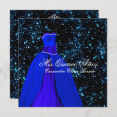 Invitations élégantes Royal Blue Quinceanera (Devant / Derrière)