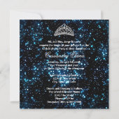 Invitations élégantes Royal Blue Quinceanera (Dos)