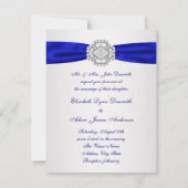 Invitations élégantes Silver et Royal Blue Wedding (Dos)