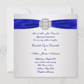 Invitations élégantes Silver et Royal Blue Wedding (Dos)