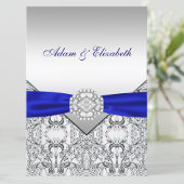 Invitations élégantes Silver et Royal Blue Wedding