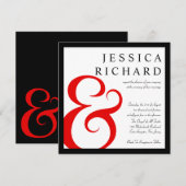 Invitations élégants de la typographie moderne du  (Devant / Derrière)