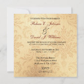 Invitations élégants de mariage de monogramme d'or (Dos)