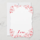 Invitations élégants rouges et blancs de mariage (Dos)