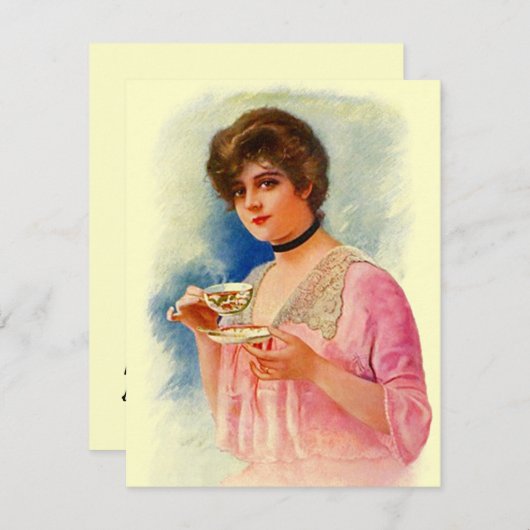 Invitations élégants vintages d'invitations de (Devant / Derrière)