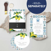 Invitations empilables de carte RSVP au citron ron