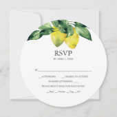 Invitations empilables de carte RSVP au citron ron (Devant)