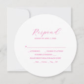 Invitations empilables de carte RSVP rose vif (Devant)