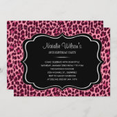 Invitations Empreintes de léopard roses (Devant / Derrière)