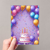 Invitations En Acrylique С d'anniversaire coloré (In situ (ordinateur de poche))