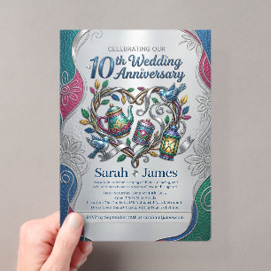 Invitations En Acrylique 10e anniversaire de mariage en étain et aluminium