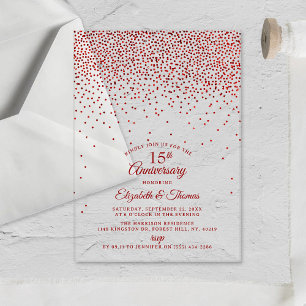 Invitations En Acrylique 15e anniversaire de mariage Rubis