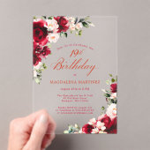 Invitations En Acrylique 19e anniversaire Rose rose rose rose rose rose poi (In situ (ordinateur de poche))