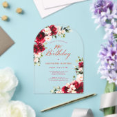 Invitations En Acrylique 19e anniversaire Rose rose rose rose rosée arche f (Insitu (Mariage))