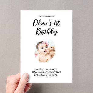 Invitations En Acrylique 1er anniversaire