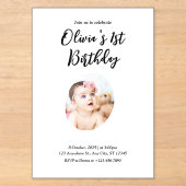 Invitations En Acrylique 1er anniversaire (Recto)