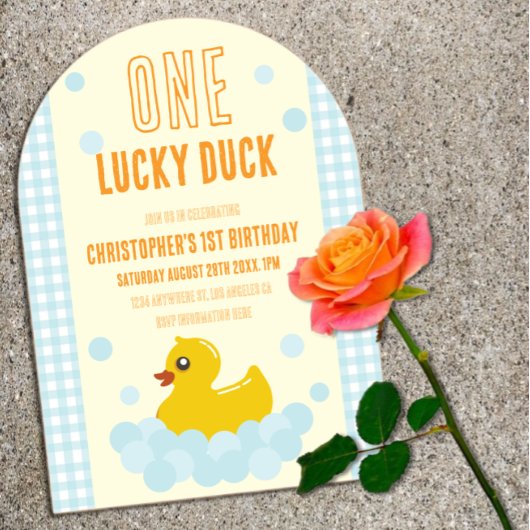 Invitations En Acrylique 1er anniversaire de Duck