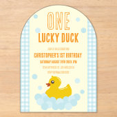 Invitations En Acrylique 1er anniversaire de Duck (Recto)